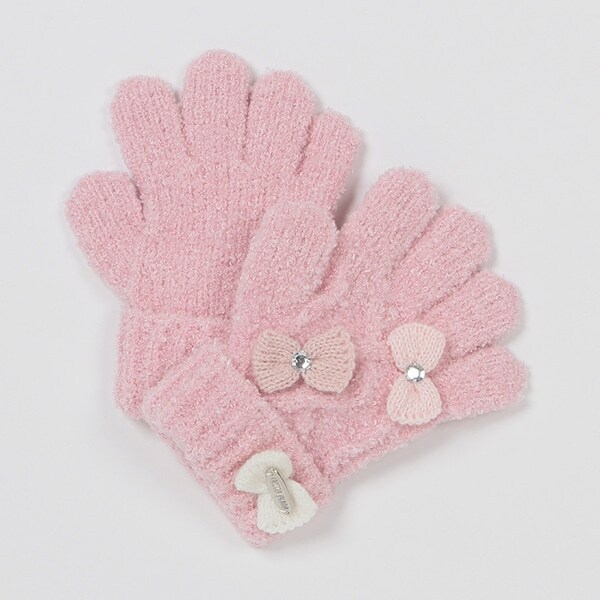 プチリボン　マシュマロニット手袋【日本製】