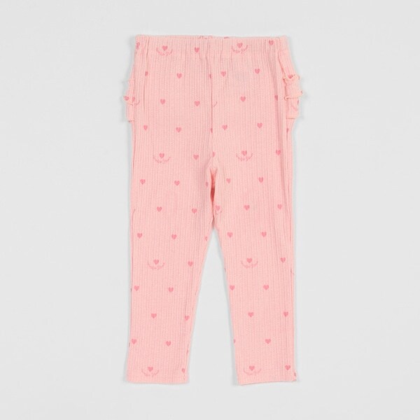 チェリー・ハート柄プリント　フル丈レギンス