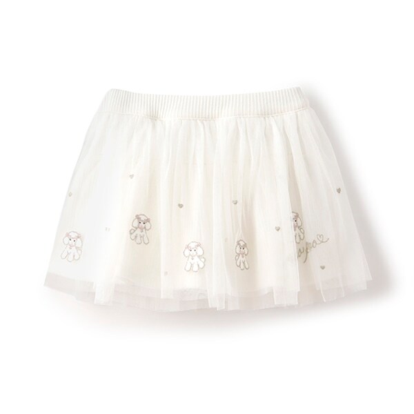 どうぶつ刺しゅう　チュールフリルスカパン