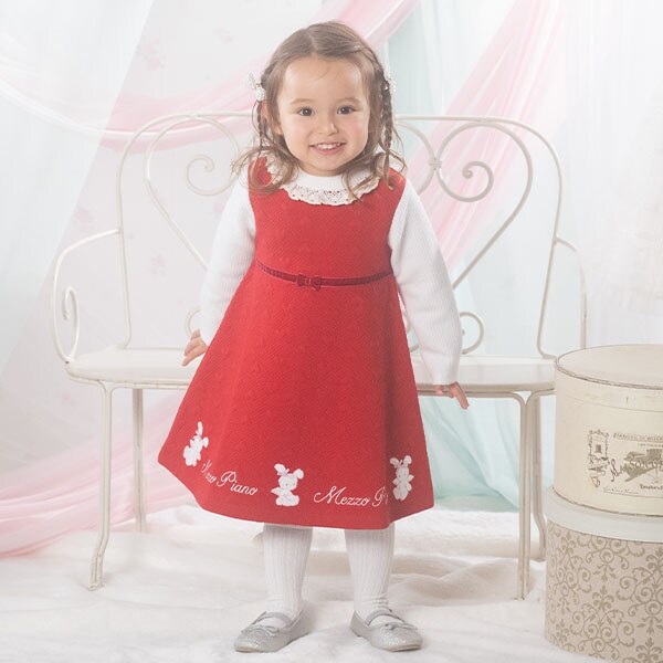 エンジェルうさぎ　ロゴ刺しゅう　カットソーワンピース