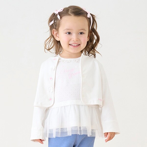 バラ刺繍　カットソーカーディガン