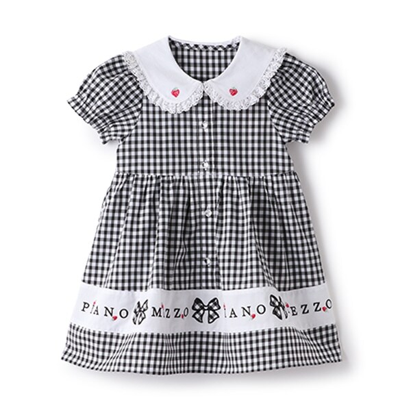 裾ロゴ　ギンガムチェック　ワンピース