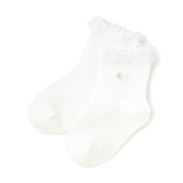 フリル　ロゴ刺繍ソックス
