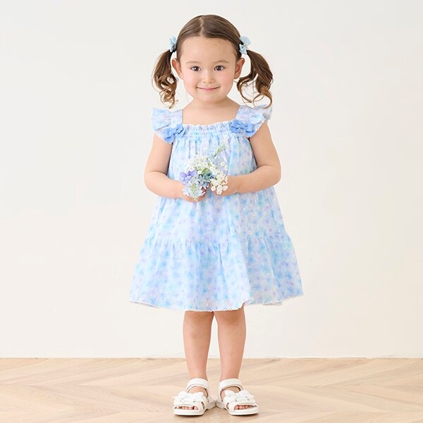 水彩花柄ワンピース＆ブルマセット