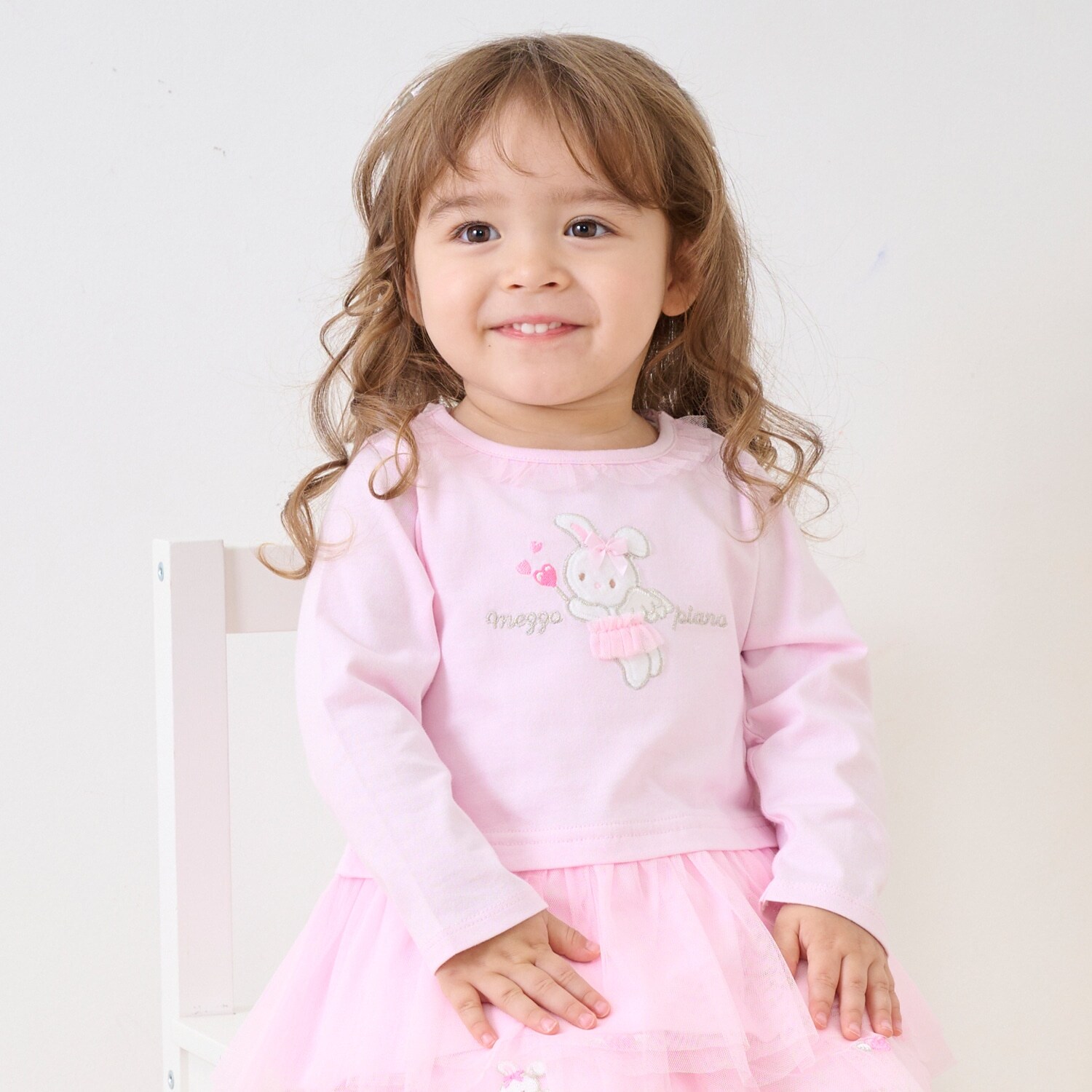 エンジェルウサギ裾フリル　長袖Tシャツ