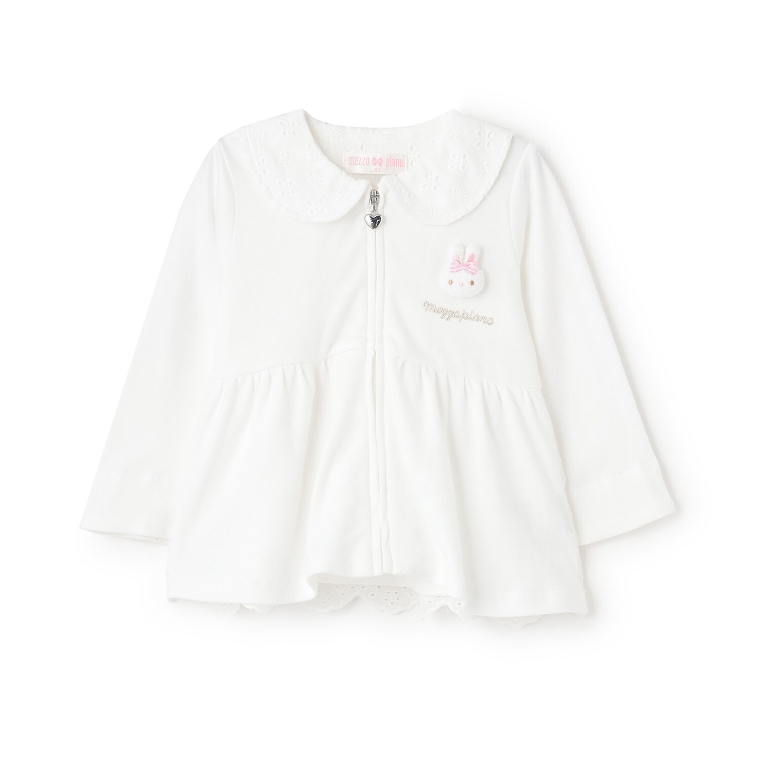 ウサギマスコット付うさ耳ジップカーディガン