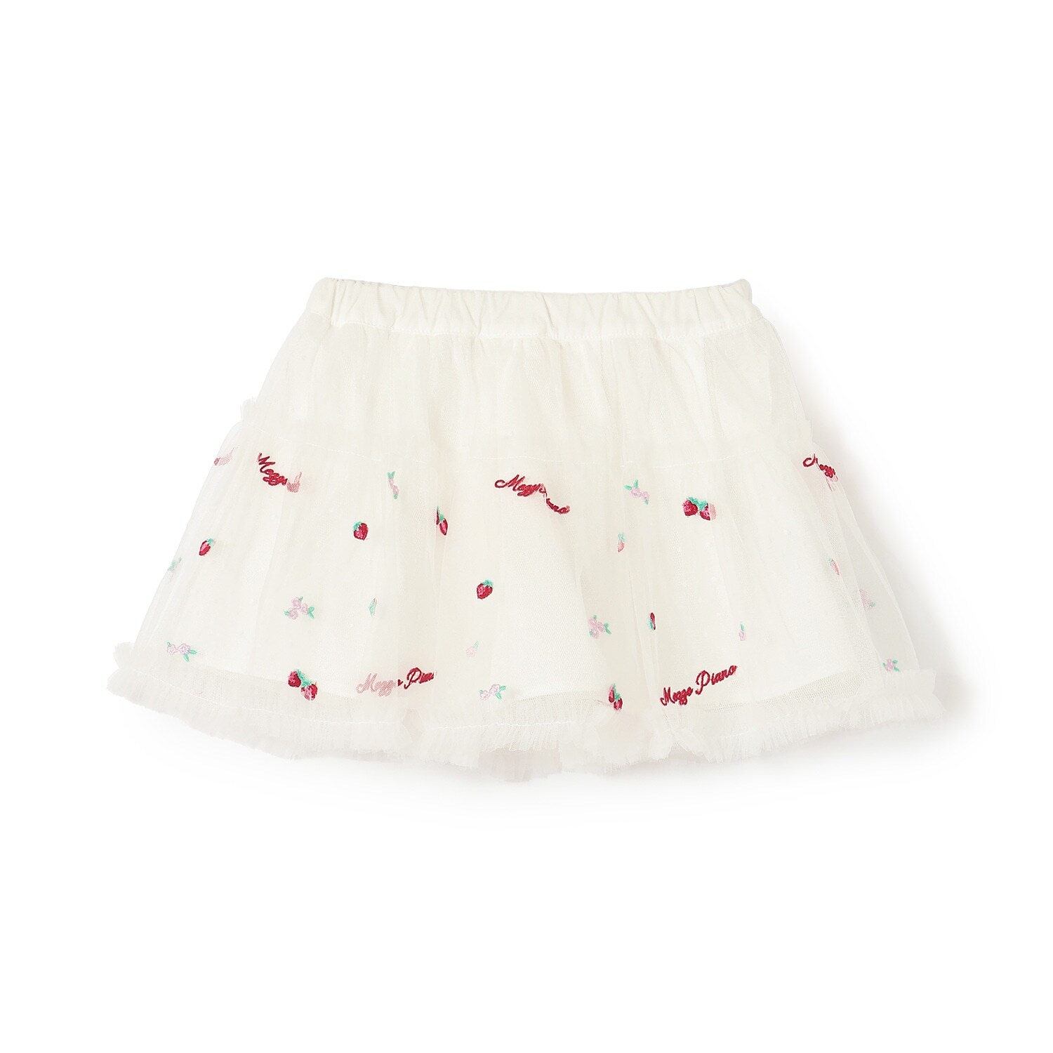 イチゴ刺しゅう　チュールスカート