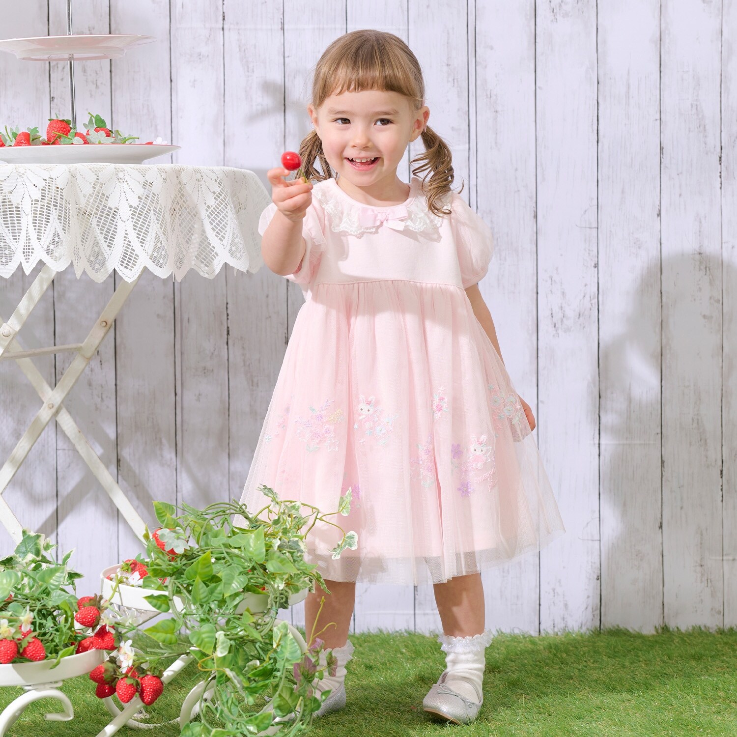 フェアリー刺繍チュールドッキングワンピース＆ブルマセット