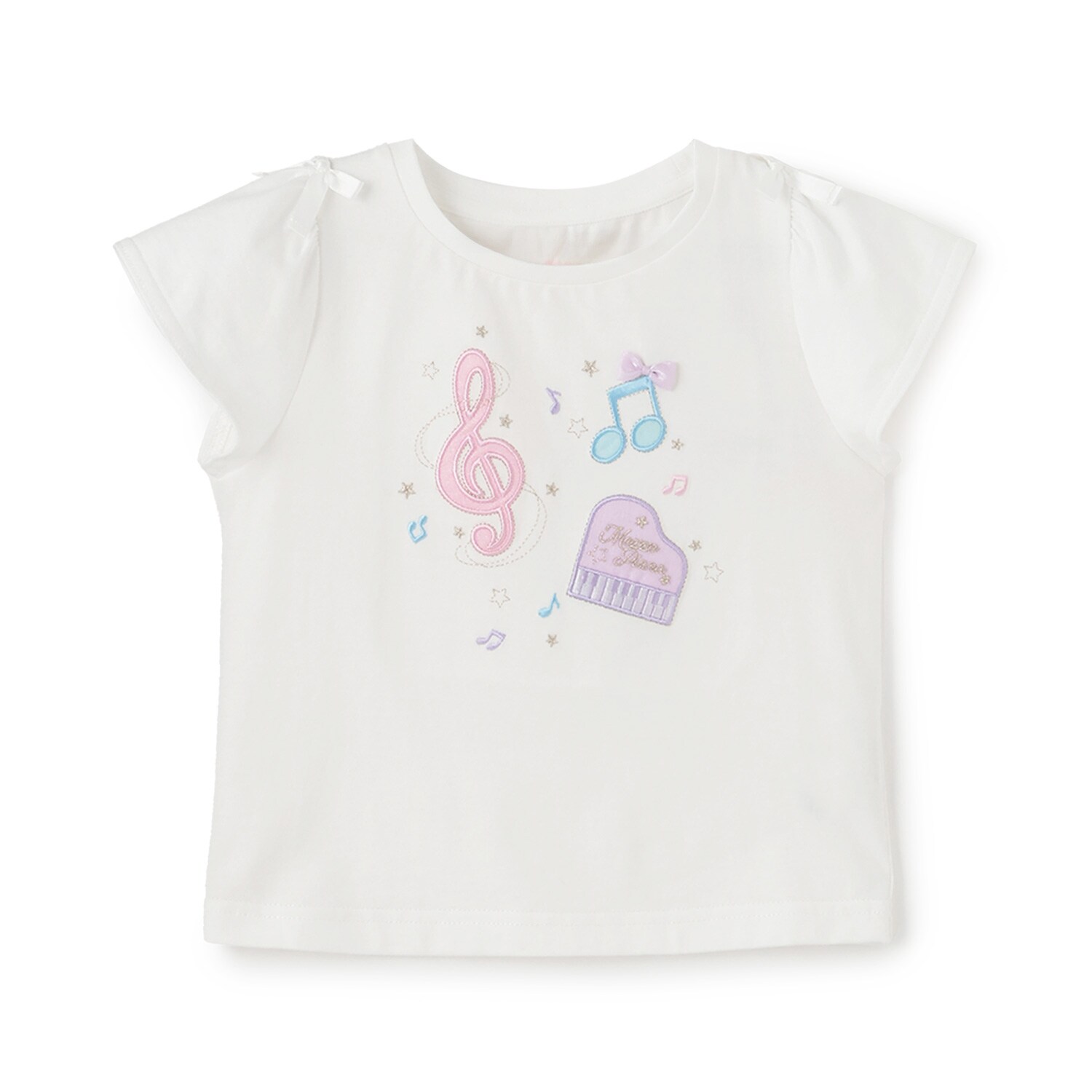 音符刺繍　半袖Tシャツ