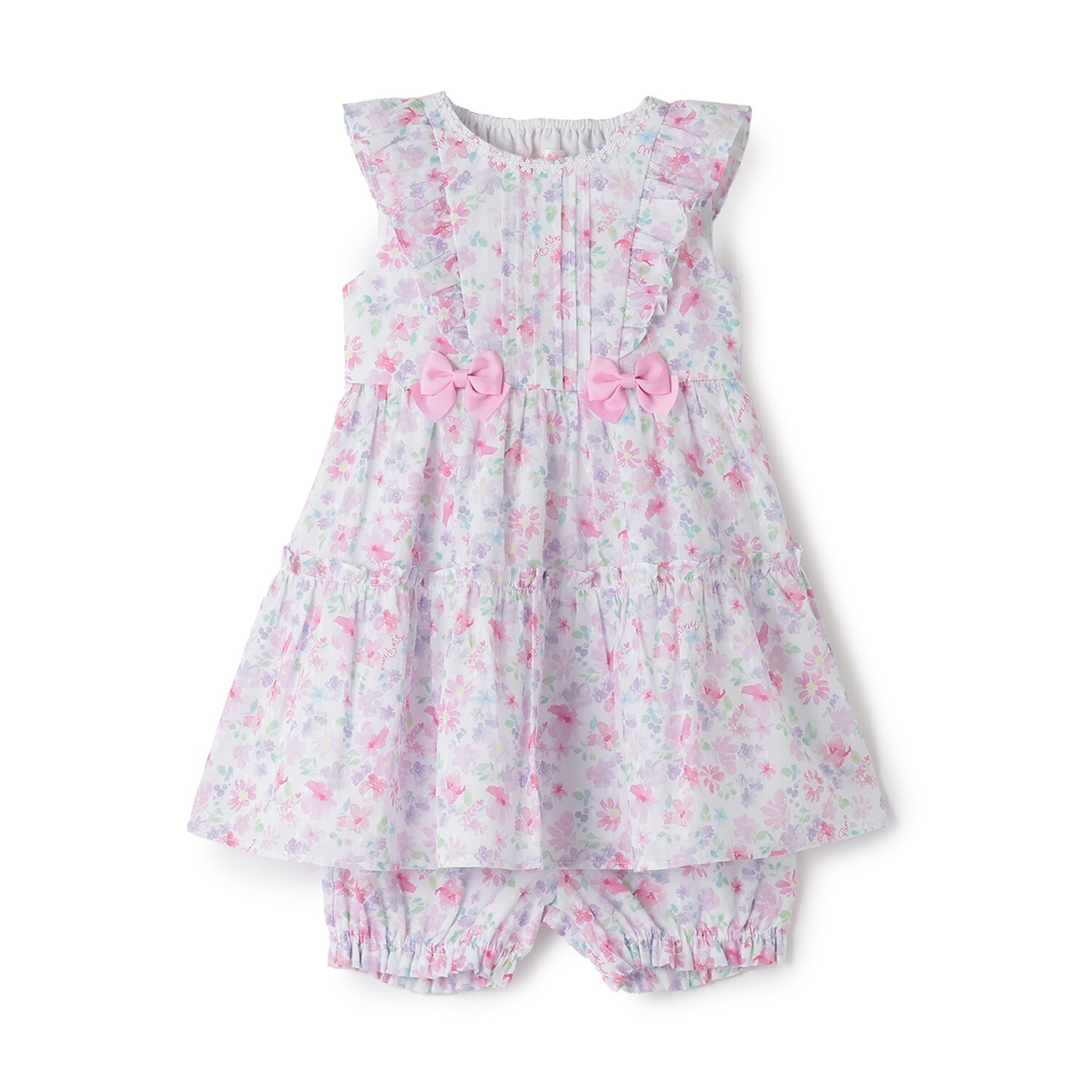 水彩花柄ワンピース＆ブルマセット