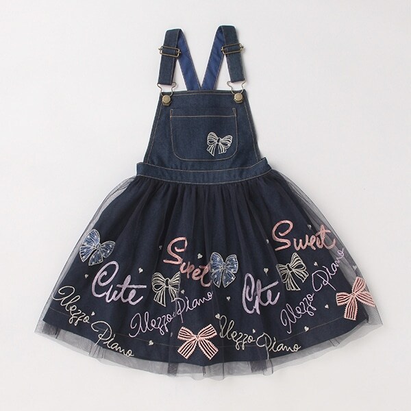 【人気商品再入荷】【直営店で取り扱い無し】チュール刺しゅうジャンパースカート