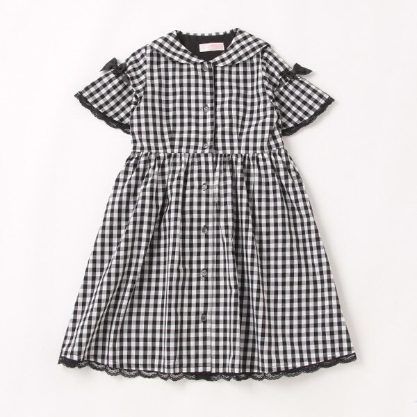 【人気商品再入荷】【直営店で取り扱い無し】ギンガムチェックセーラーカラーワンピース