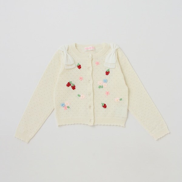 【人気商品再入荷】【直営店で取り扱い無し】リボン刺しゅうカーディガン