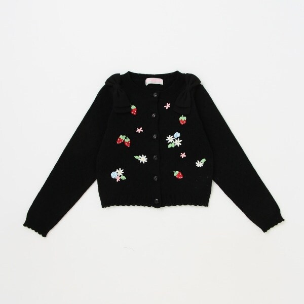 【人気商品再入荷】【直営店で取り扱い無し】リボン刺しゅうカーディガン