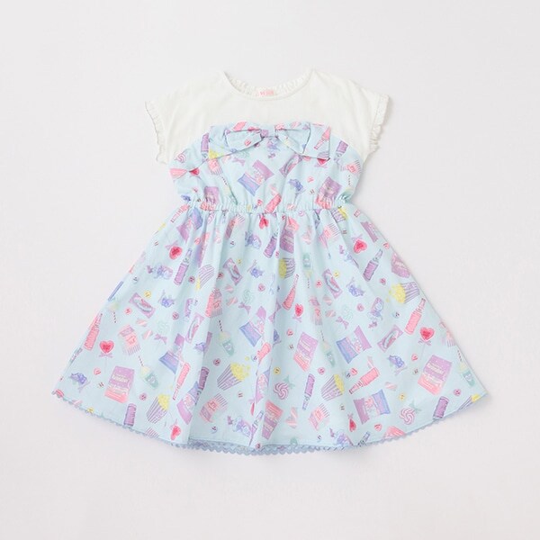 【人気商品再入荷】【直営店で取り扱い無し】ドリーミースウィーツ柄ドッキングワンピース