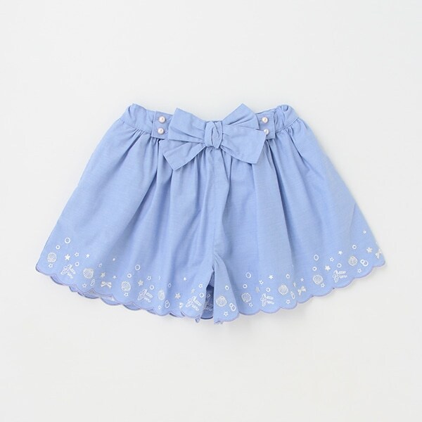 【人気商品再入荷】【直営店で取り扱い無し】シェルスカラップ刺しゅうキュロットスカート