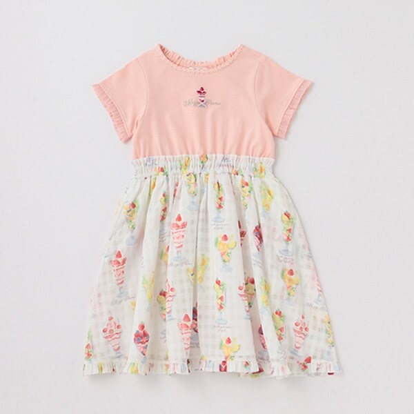 【人気商品再入荷】【直営店で取り扱い無し】フルーツパフェ柄ドッキングワンピース