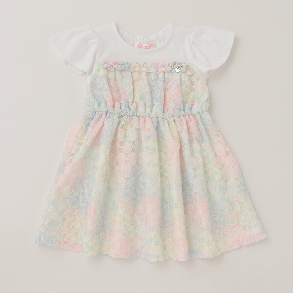 【人気商品再入荷】【直営店で取り扱い無し】レインボー星柄レース　ワンピース