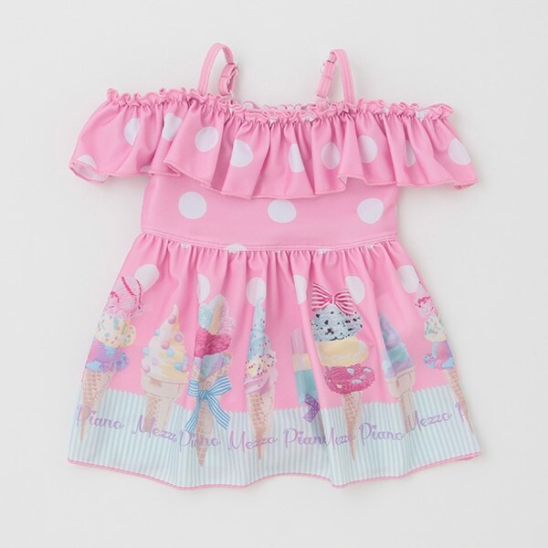 【人気商品再入荷】【直営店で取り扱い無し】アイス柄オフショルOP水着