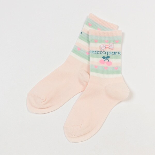 【人気商品再入荷】【直営店で取り扱い無し】リブボーダー　クルーソックス【日本製】