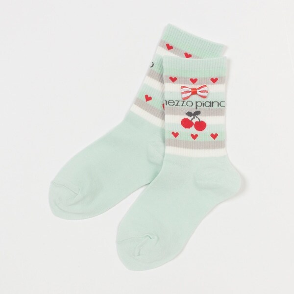 【人気商品再入荷】【直営店で取り扱い無し】リブボーダー　クルーソックス【日本製】