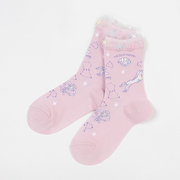 【人気商品再入荷】【直営店で取り扱い無し】星座柄クルーソックス【日本製】