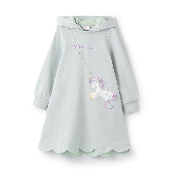 【人気商品再入荷】【直営店で取り扱い無し】ユニコーンポシェット風パーカワンピース