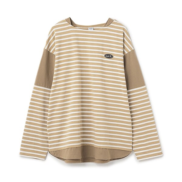 【親子リンク】Dadボーダー肩切替ビッグロンT