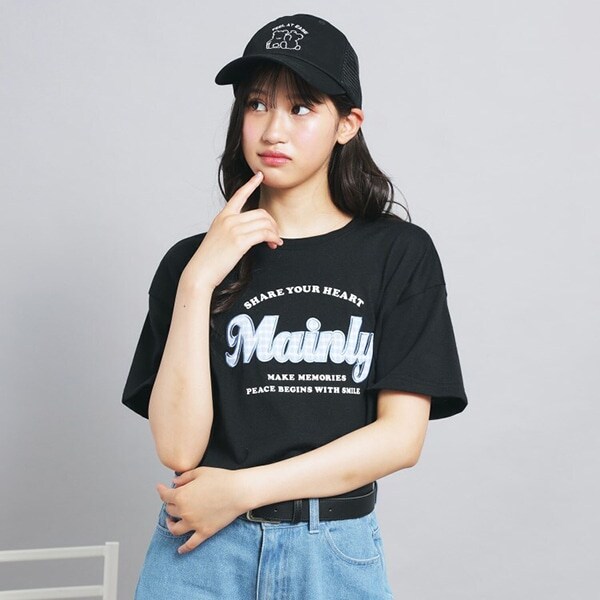 接触冷感ギンガムアップリケTシャツ