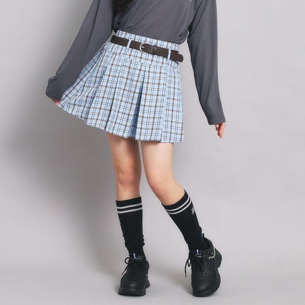 ベルト付プリーツスカート