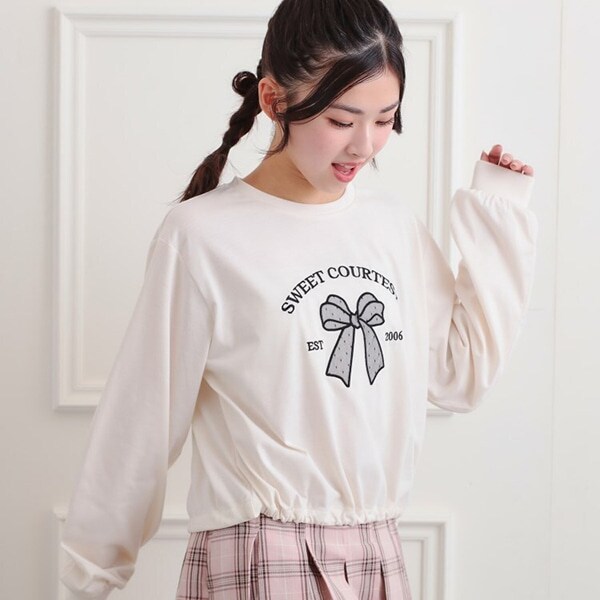 裾ドロストチュールプルオーバー