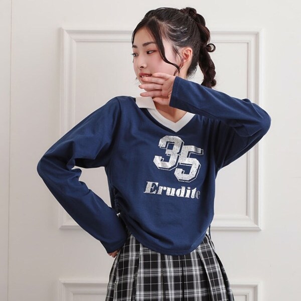 衿付き箔ナンバーロンT