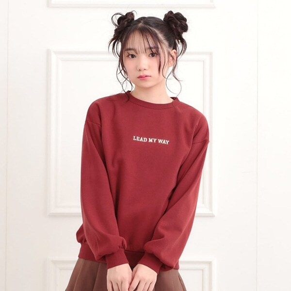 ボアくまちゃんアップリケ裏起毛トレーナー