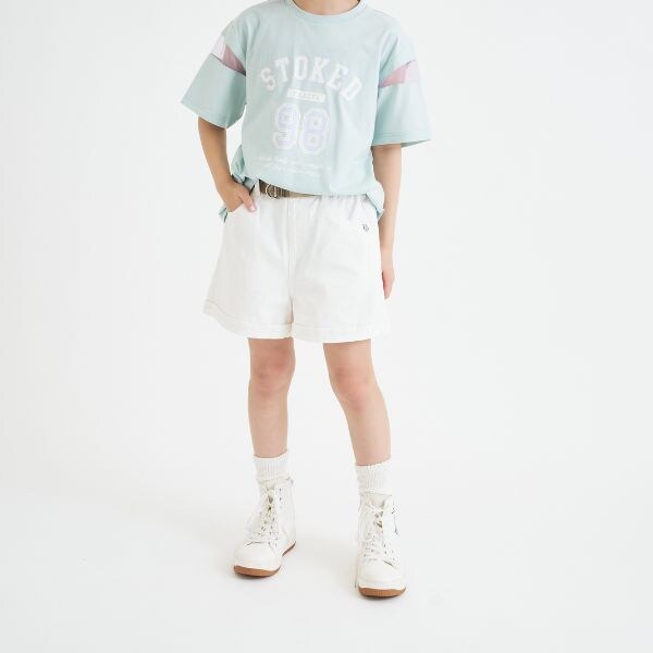 クリアベルトつきデニムショートパンツ