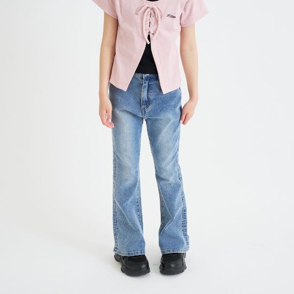 フレアデニムロングパンツ