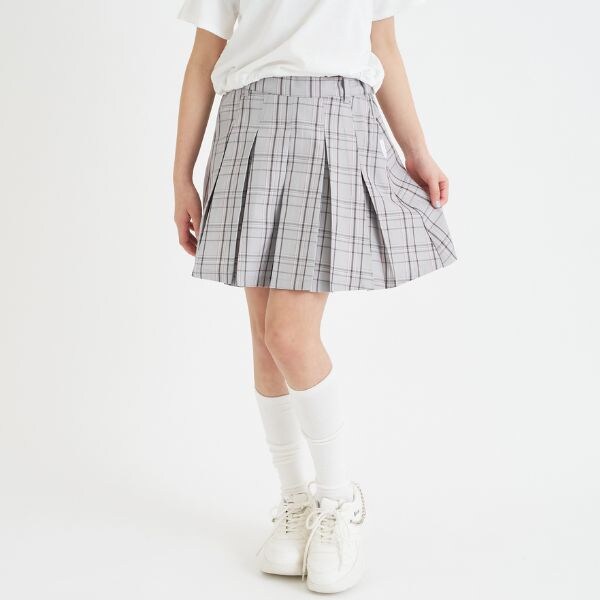 チェックフロントプリーツスカート