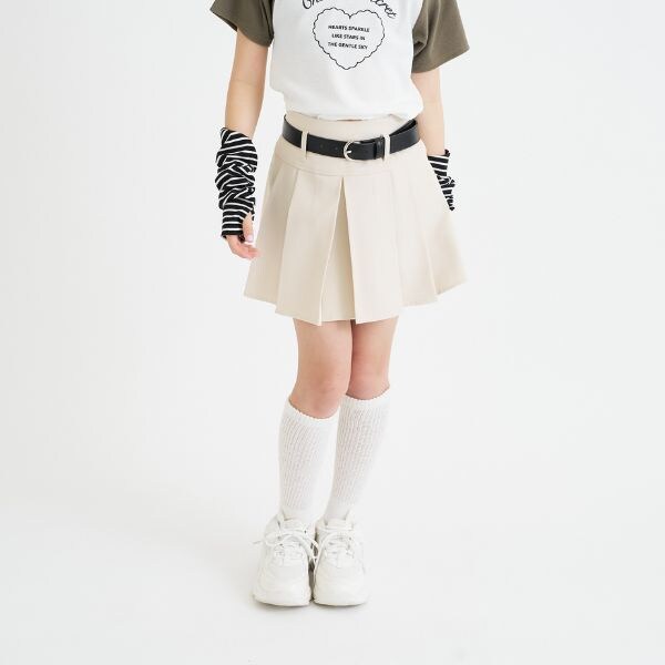 ベルトつきプリーツミニスカート