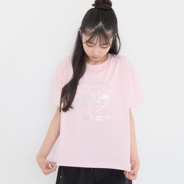 【別注】ハートロゴ箔プリントTシャツ