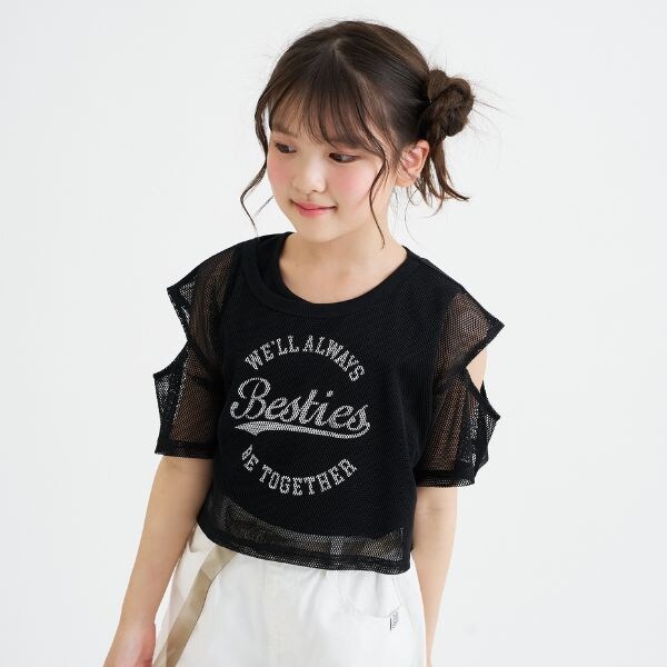 【セットアイテム】肩あきメッシュ半袖T＋タンクセット