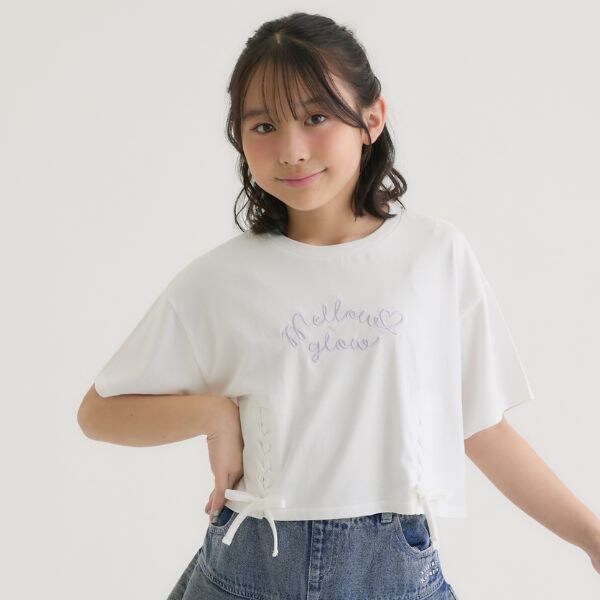 アソート柄レースアップ半袖Tシャツ