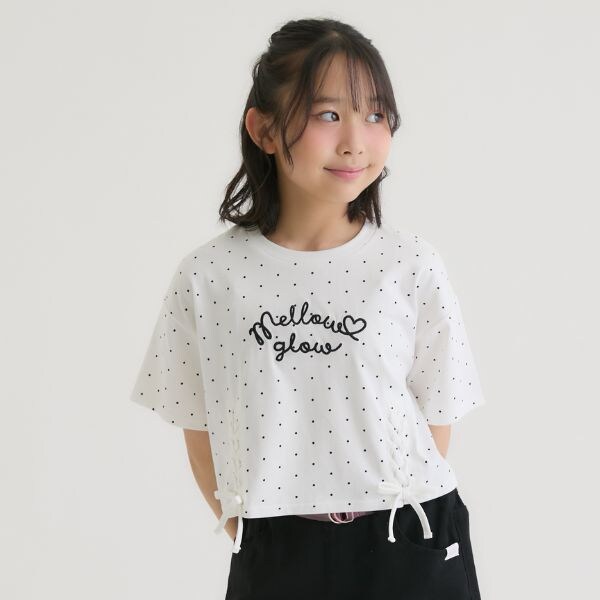 アソート柄レースアップ半袖Tシャツ