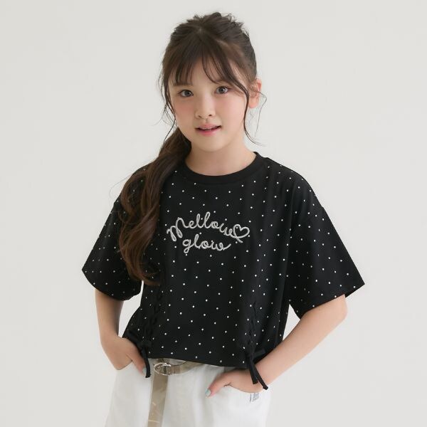 アソート柄レースアップ半袖Tシャツ