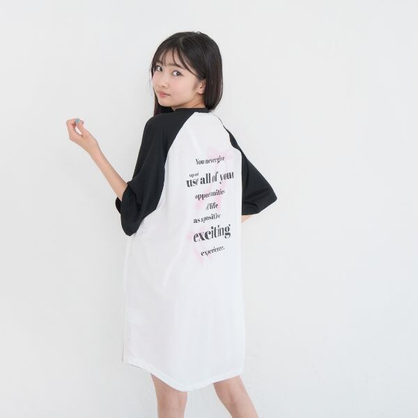 【別注】ラグラン半袖チュニックワンピース