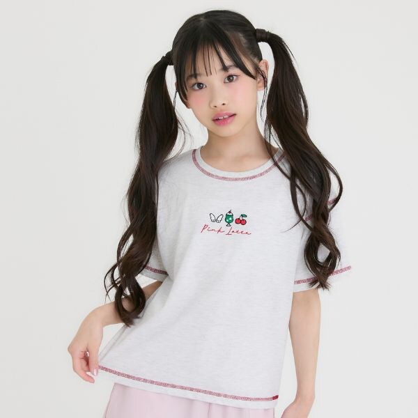 【別注】モチーフミニ刺しゅう半袖Tシャツ