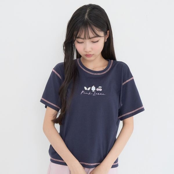 【別注】モチーフミニ刺しゅう半袖Tシャツ