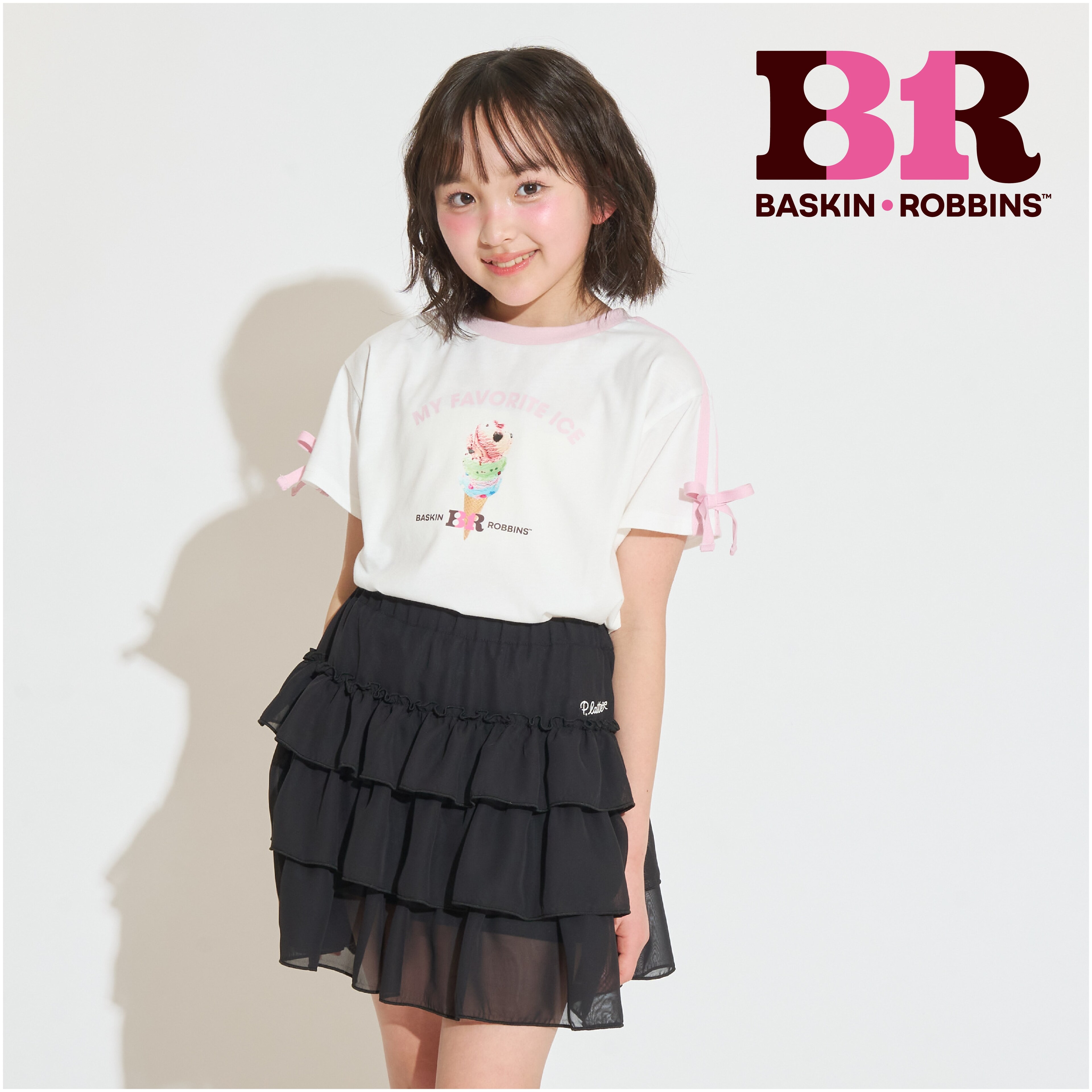 【サーティワン】【接触冷感】袖ラインリボン半袖Tシャツ