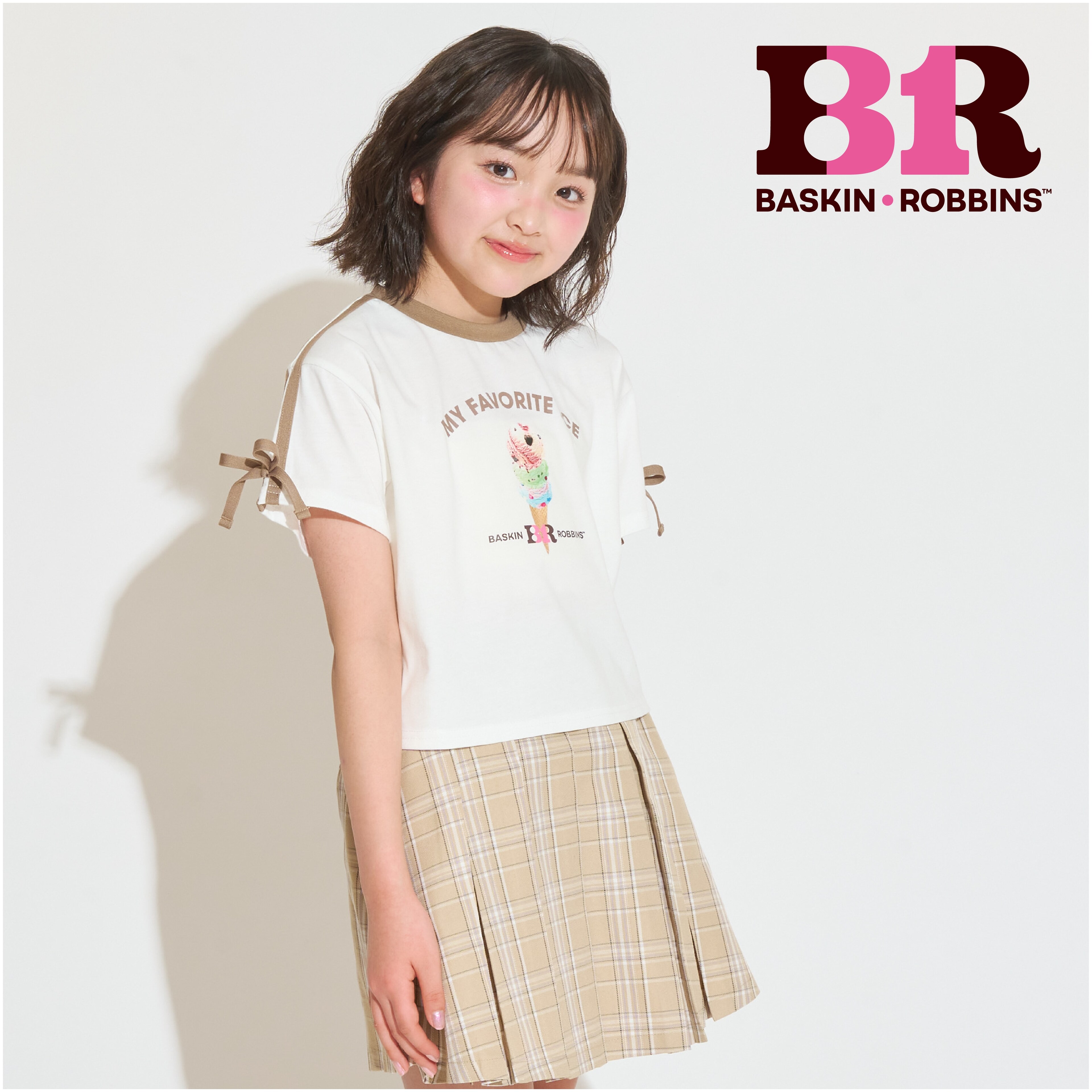 【サーティワン】【接触冷感】袖ラインリボン半袖Tシャツ