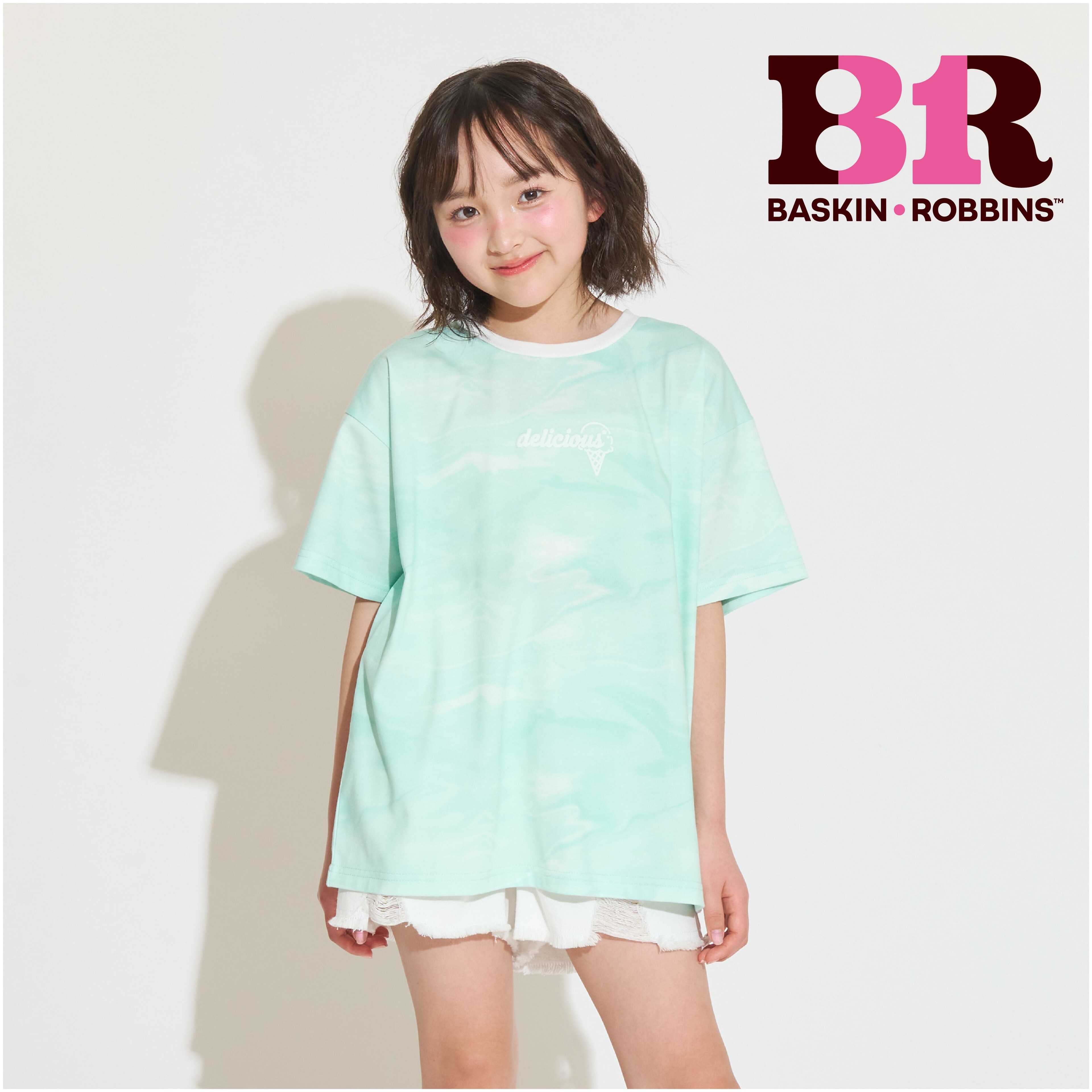 【サーティワン】【接触冷感】マーブル柄ビッグ半袖Tシャツ