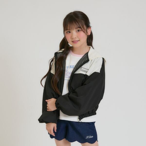 【別注】フードつき配色クリアワッペンブルゾン