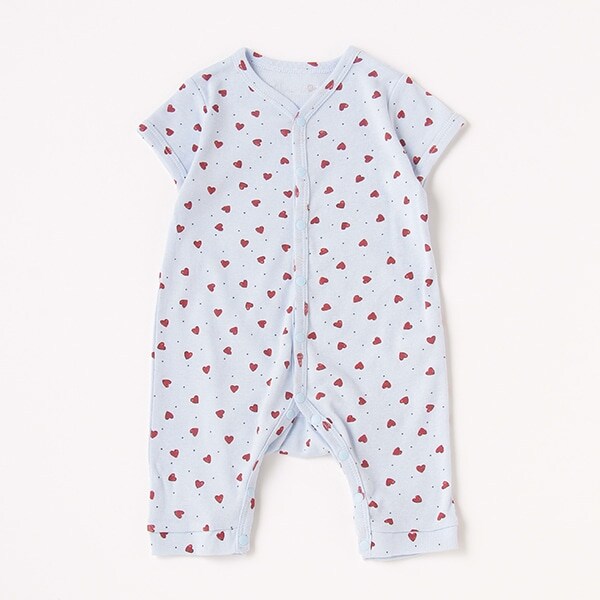 【カーバーオール/ロンパース】【オーシャン＆グラウンド】半袖ロンパスPetit Heart